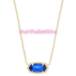 Elisa Gold Pendant Necklace in Cobalt Cat's Eye